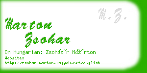 marton zsohar business card